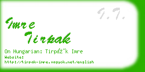 imre tirpak business card